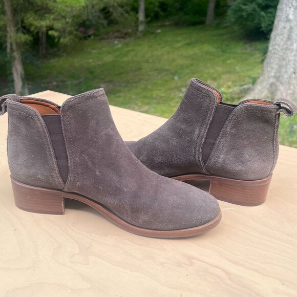 Lucky Brand Pogan Suede Leather Ankle Boots Brown Size 8 - Picture 9 of 11